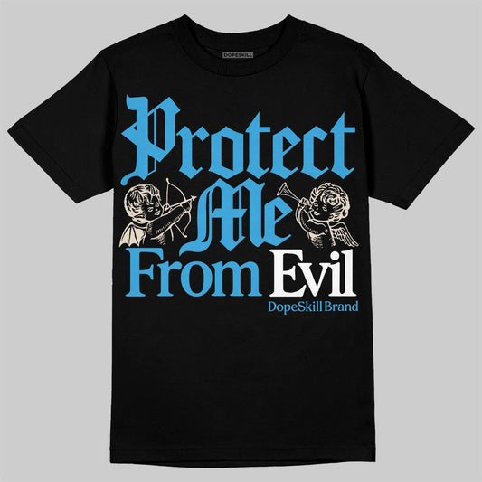 Jordan 1 High OG “UNC” Reimagined DopeSkill T-Shirt Protect Me From Evil Graphic Streetwear - Black