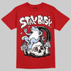Jordan 5 Retro Fire Red Black Tongue (2025) DopeSkill T-Shirt Stay Busy Graphic Streetwear - Red 