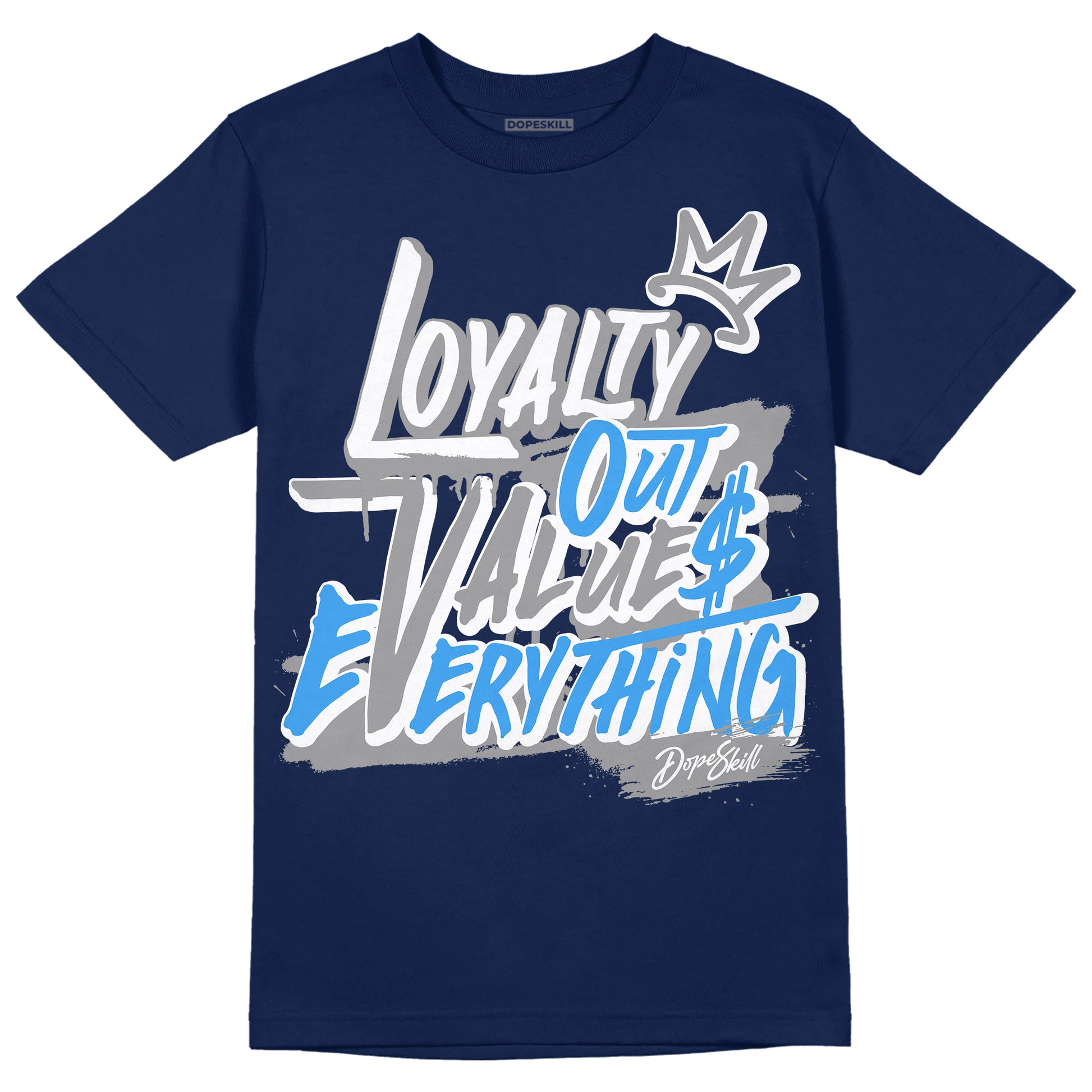 Jordan 3 "Midnight Navy" DopeSkill Navy T-shirt LOVE Graphic Streetwear