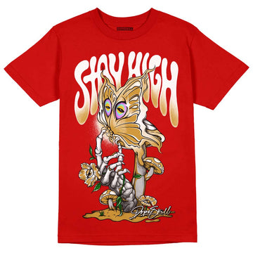 Red Sneakers DopeSkill Red T-shirt Stay High Graphic Streetwear