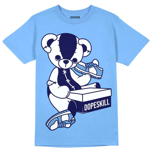 Dunk Low Retro White Polar Blue DopeSkill University Blue T-shirt Sneakerhead BEAR Graphic Streetwear