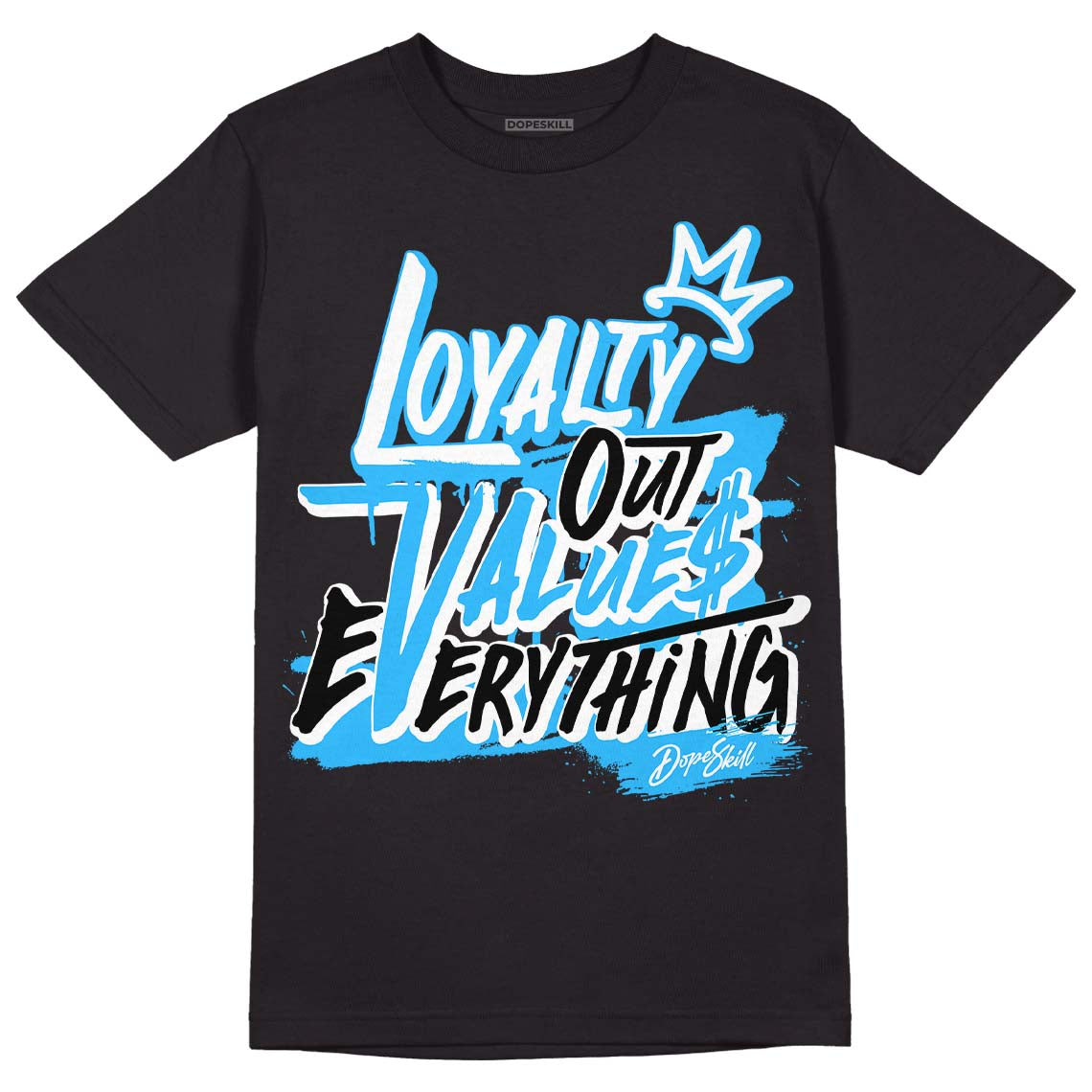 Jordan 1 High Retro OG “University Blue” DopeSkill T-Shirt LOVE Graphic Streetwear - Black