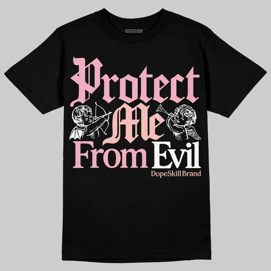 AMIRI White & Pink Stars Court Sneakers DopeSkill T-Shirt Protect Me From Evil Graphic Streetwear - Black