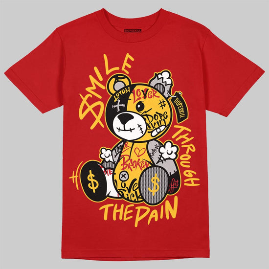 Jordan 14 Retro Ferrari (2025) DopeSkill T-Shirt Smile Through The Pain Graphic Streetwear - Red