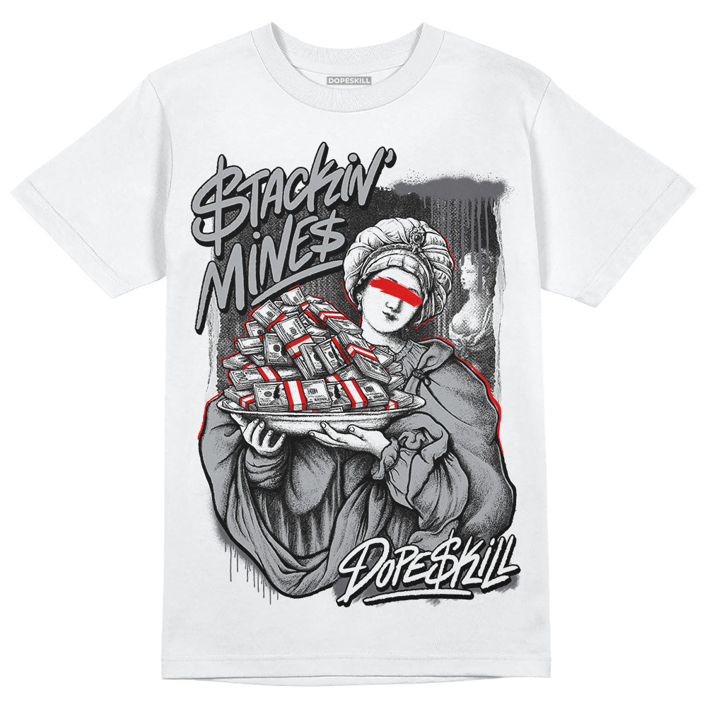 Jordan 4 Retro 'Wet Cement' DopeSkill T-Shirt Stackin Mines Graphic Streetwear - White 