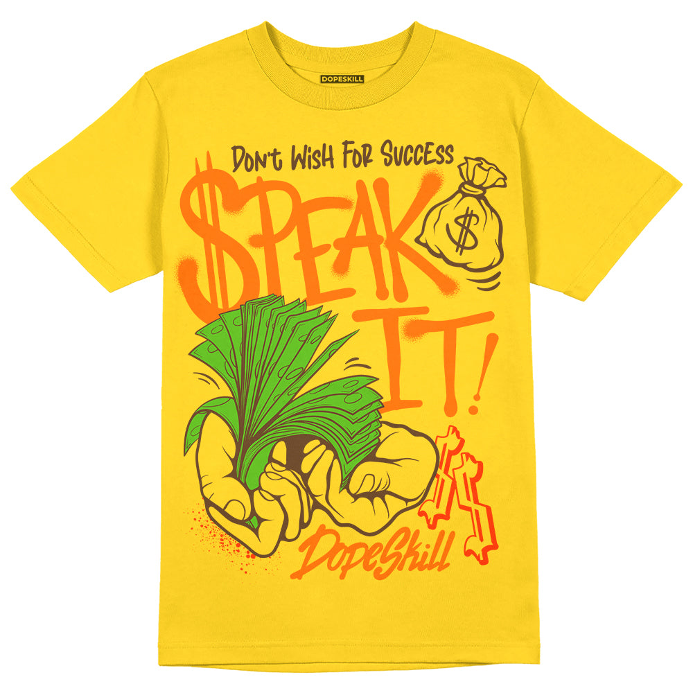 Jordan 4 Thunder DopeSkill T-Shirt Speak It Graphic Streetwear - Tour Yellow