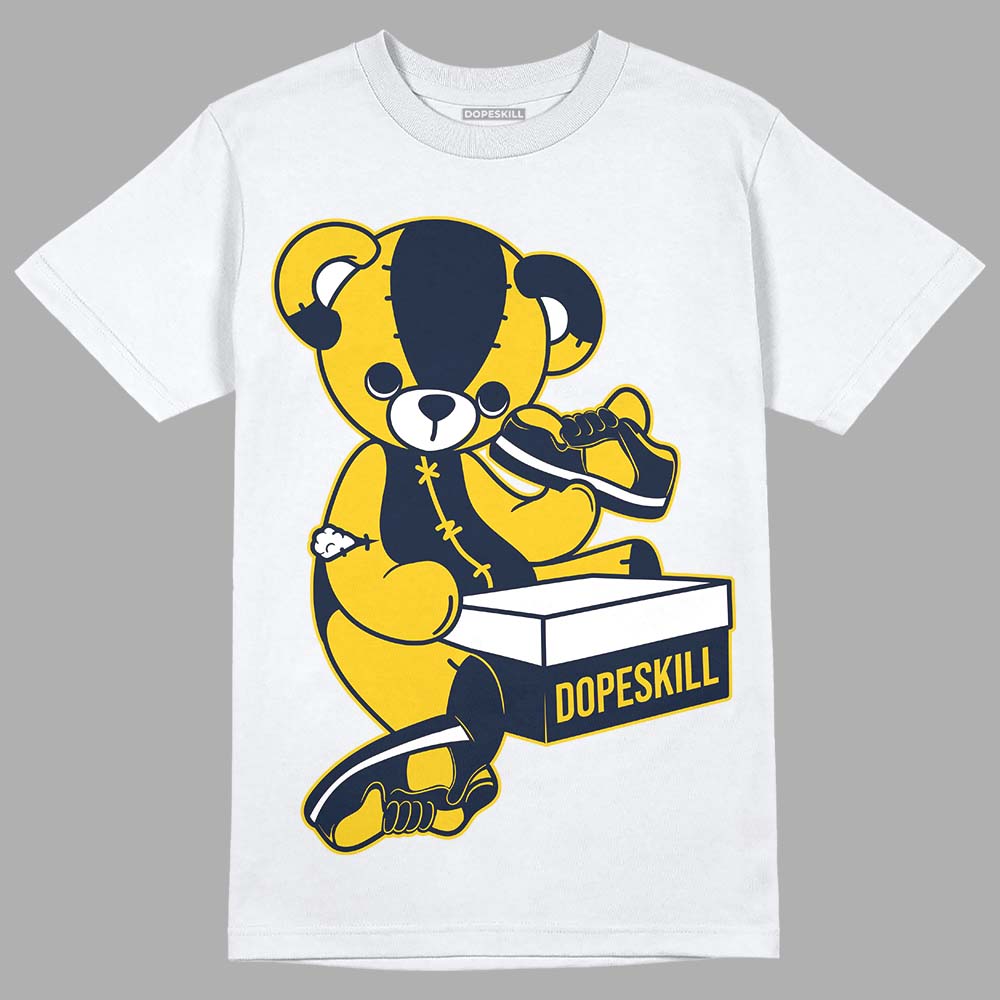 Dunk Low Vintage “Michigan” DopeSkill T-Shirt Sneakerhead BEAR Graphic Streetwear - White 