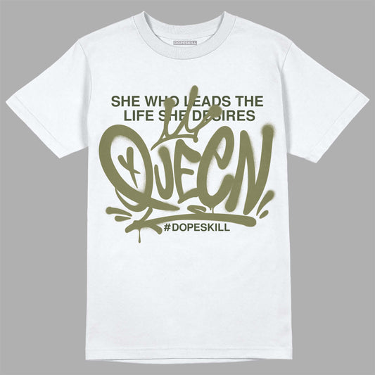 Jordan 4 Retro SE Craft Medium Olive DopeSkill T-Shirt Queen Graphic Streetwear - White