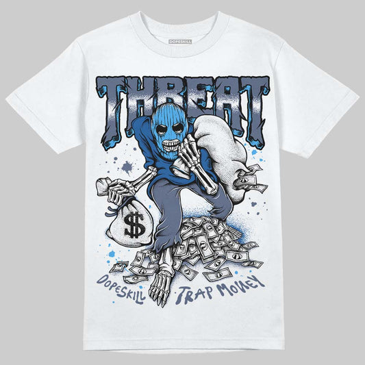 Jordan 11 Retro Low Diffused Blue DopeSkill T-Shirt Threat Graphic Streetwear - White