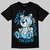 Jordan 4 Denim “Worn Blue” DopeSkill T-Shirt Smile Through The Pain Graphic Streetwear - Black