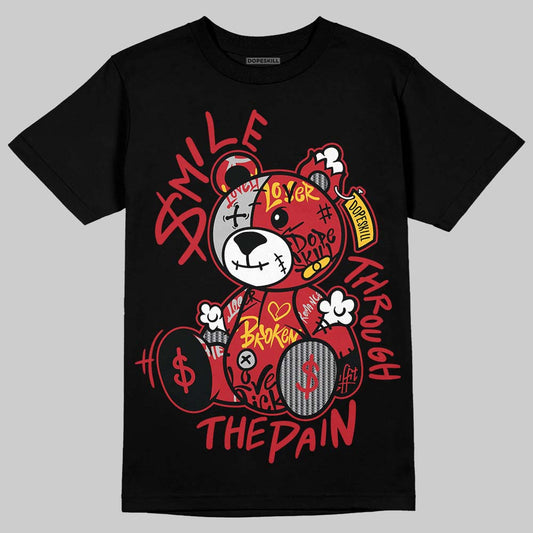 Jordan 14 Retro Ferrari (2025) DopeSkill T-Shirt Smile Through The Pain Graphic Streetwear - Black