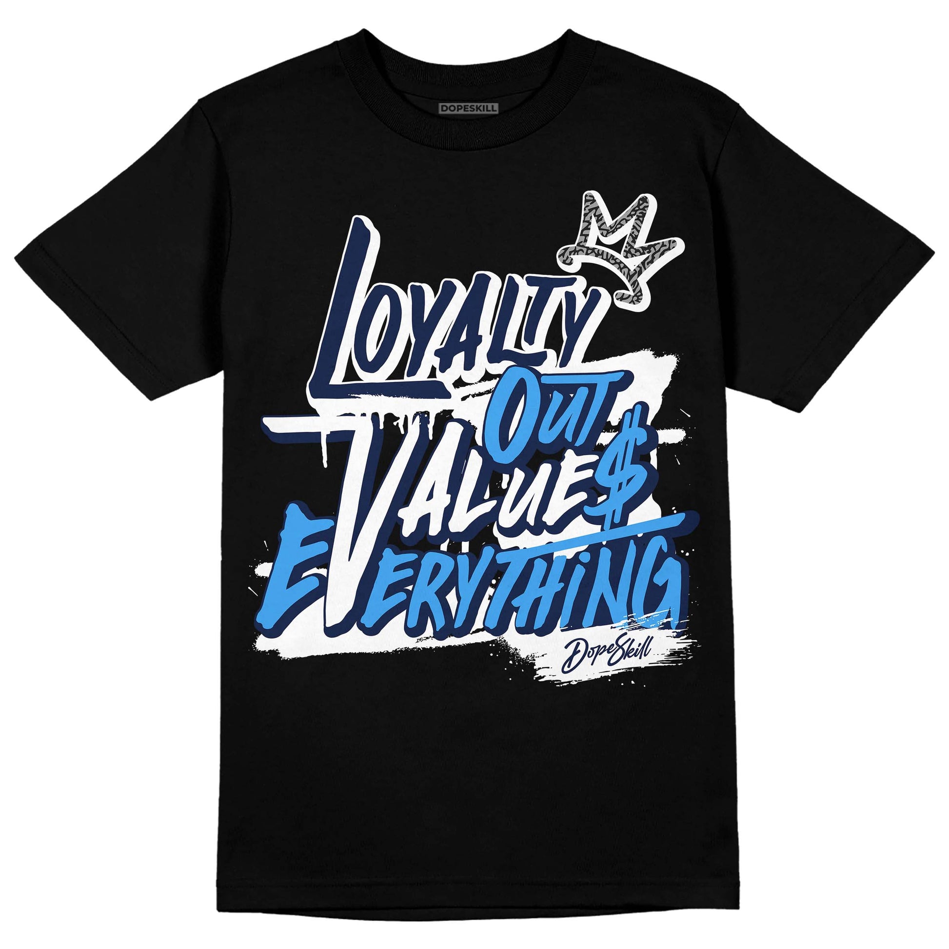 Jordan 3 "Midnight Navy" DopeSkill T-Shirt LOVE Graphic Streetwear - Black