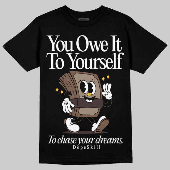 SoleFly x Air Jordan 12 Retro SP 'Cafecito/Baroque Brown' DopeSkill T-Shirt Owe It To Yourself Graphic Streetwear - Black