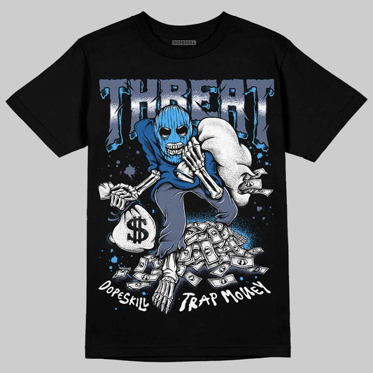 Jordan 11 Retro Low Diffused Blue DopeSkill T-Shirt Threat Graphic Streetwear - Black