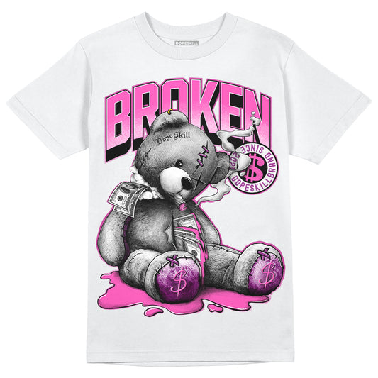 Jordan 4 GS “Hyper Violet” DopeSkill T-Shirt Sick Bear Graphic Streetwear - White