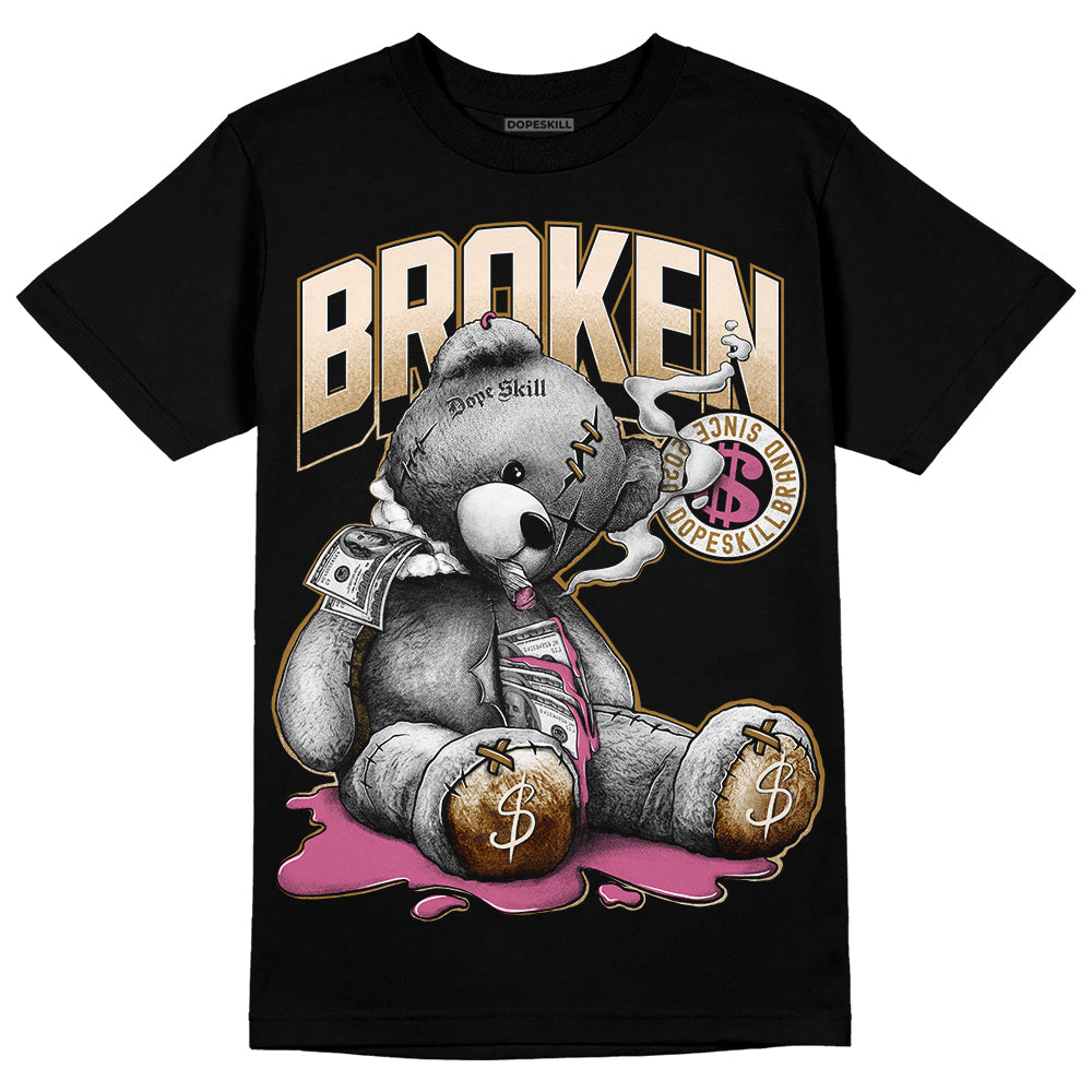 Dunk Low Just Do It “Bronzine/Playful Pink” DopeSkill T-Shirt Sick Bear Graphic Streetwear - Black 