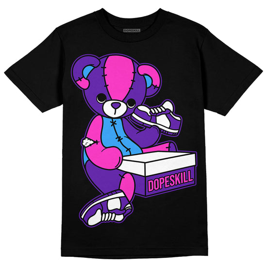 Dunk Low Championship Court Purple DopeSkill T-Shirt Sneakerhead BEAR Graphic Streetwear - Black