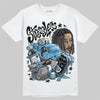 Jordan 14 Retro Black and University Blue DopeSkill T-Shirt Stressless Graphic Streetwear - White