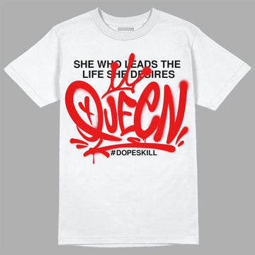 Jordan 4 Retro Red Cement DopeSkill T-Shirt Queen Graphic Streetwear - White