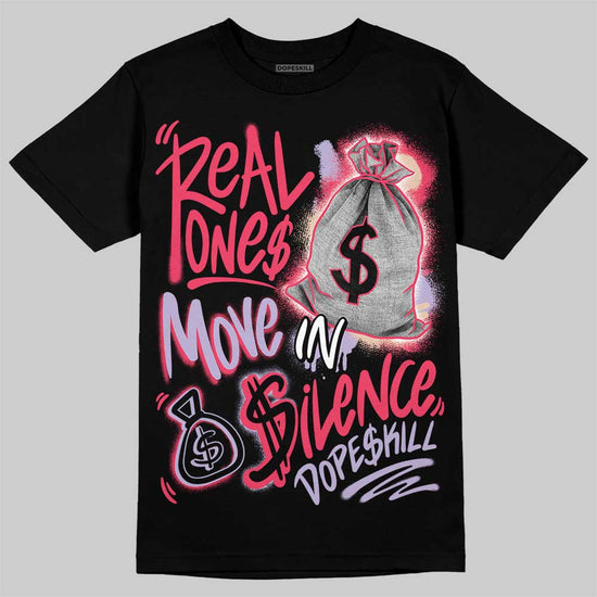 Jordan 5 Low “Peanut Butter Jelly” DopeSkill T-Shirt Real Ones Move In Silence Graphic Streetwear - Black