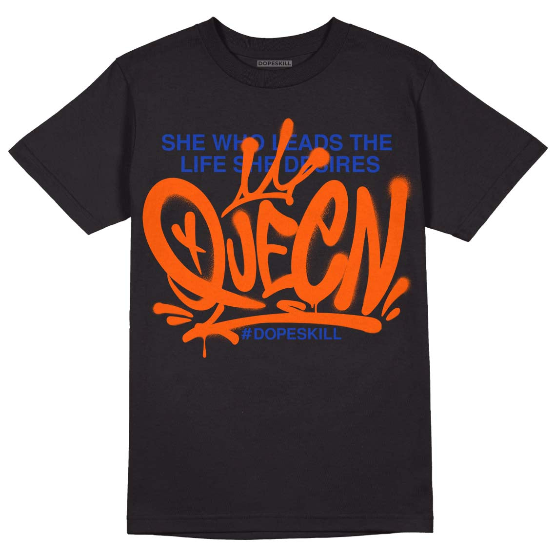 Dunk Low Futura Orange Blaze DopeSkill T-Shirt Queen Graphic Streetwear - Black