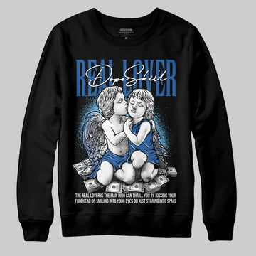 Jordan 12 “Blueberry” DopeSkill Sweatshirt Real Lover Graphic Streetwear - Black