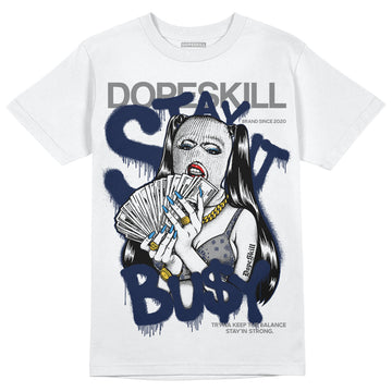 Jordan Spiz’ike Low “White/Obsidian” DopeSkill T-Shirt Stay It Busy Graphic Streetwear - White