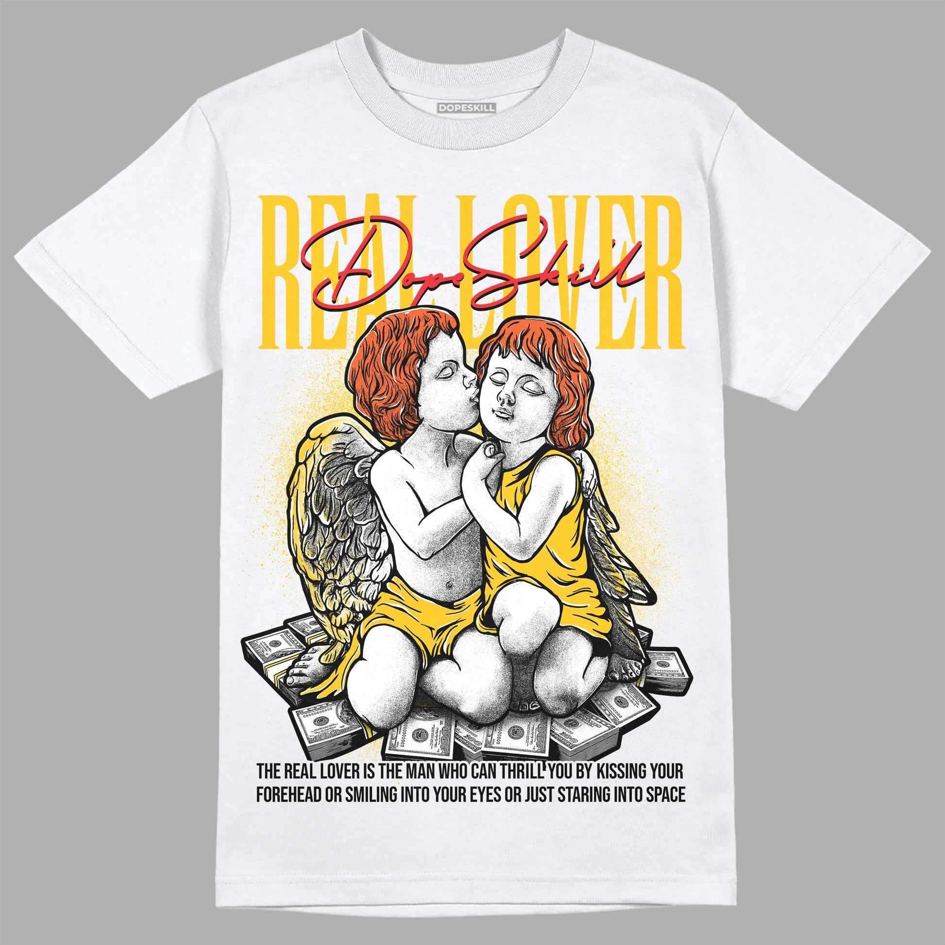 Yellow Sneakers DopeSkill T-Shirt Real Lover Graphic Streetwear - White