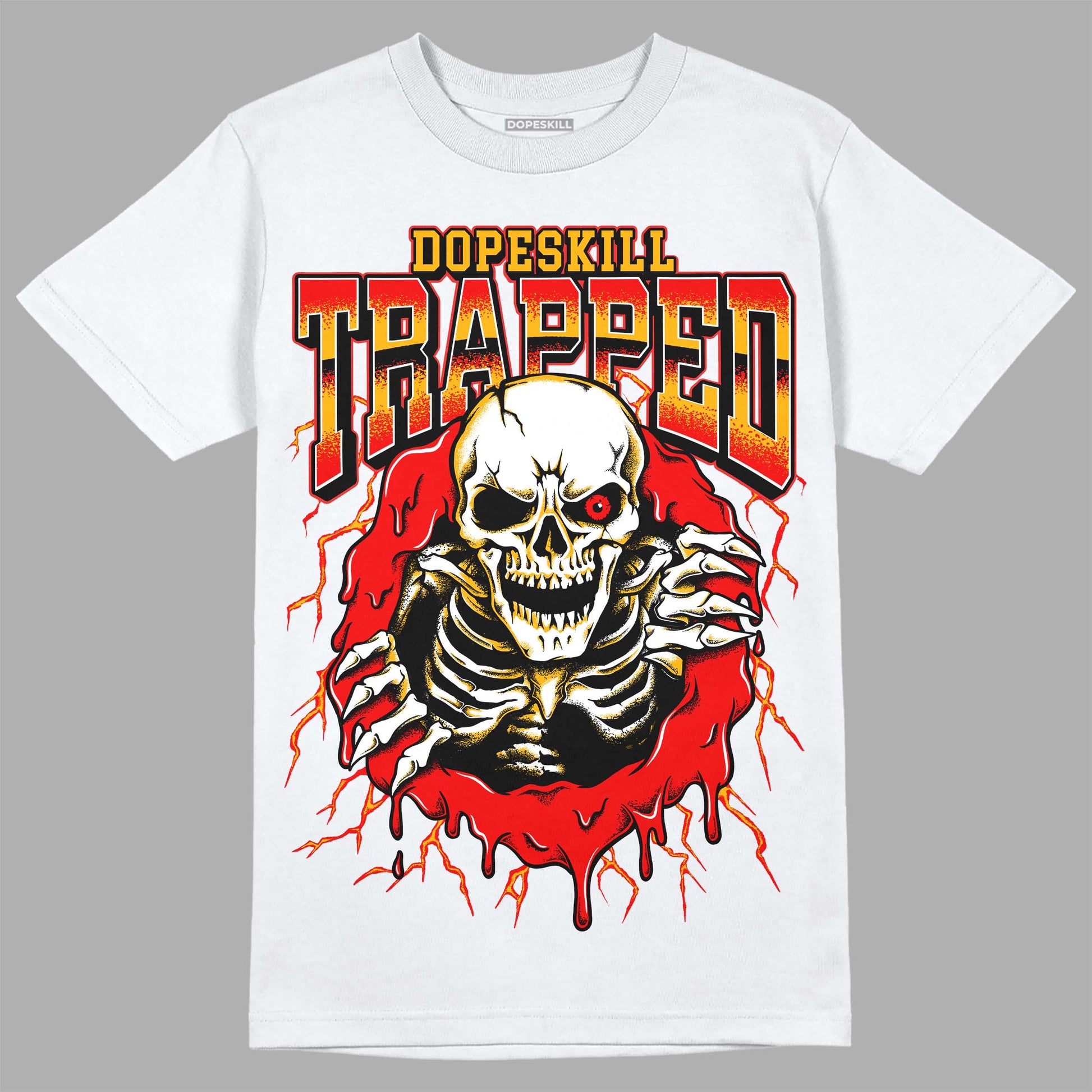 Red Sneakers DopeSkill T-Shirt Trapped Halloween Graphic Streetwear - White