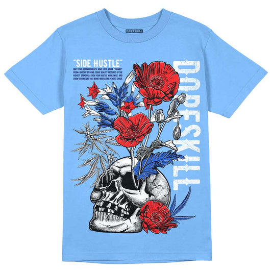 Dunk Low Retro White Polar Blue DopeSkill University Blue T-shirt Side Hustle Graphic Streetwear