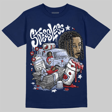 Jordan 6 Retro 'White And Midnight Navy' DopeSkill Navy T-shirt Stressless Graphic Streetwear