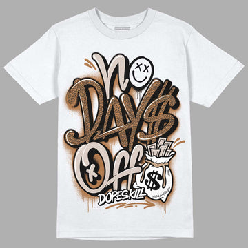 Jordan 3 Retro Palomino DopeSkill T-Shirt No Days Off Graphic Streetwear - White