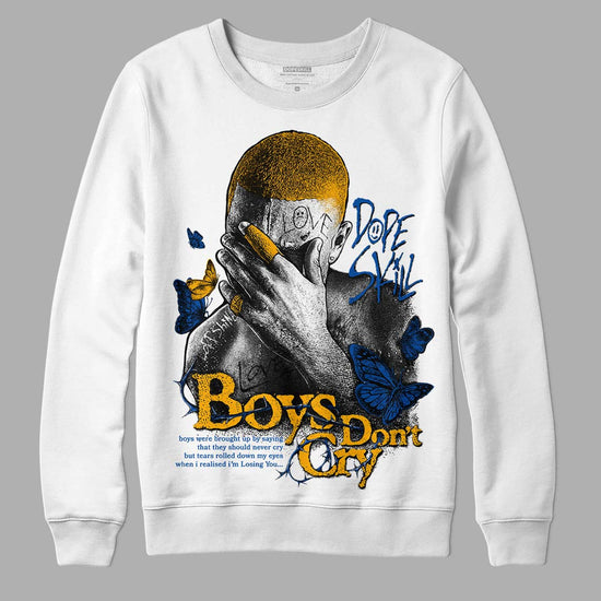 Dunk Blue Jay and University Gold DopeSkill Sweatshirt Boys Don't Cry Graphic Streetwear - White