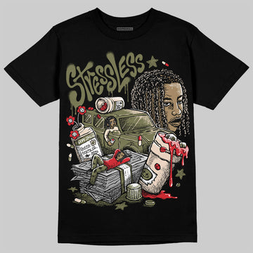 Travis Scott x Jordan 1 Medium Olive DopeSkill T-Shirt Stressless Graphic Streetwear - black