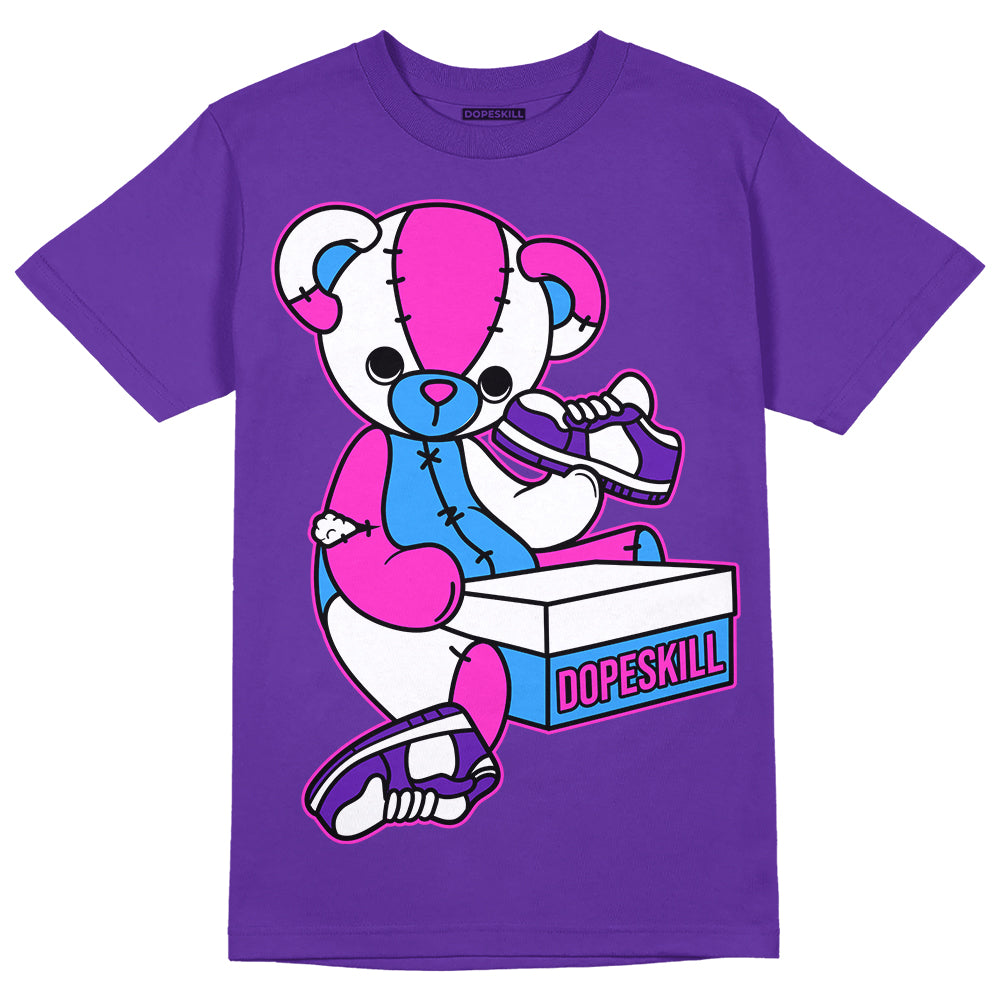 Dunk Low Championship Court Purple DopeSkill Purple T-shirt Sneakerhead BEAR Graphic Streetwear