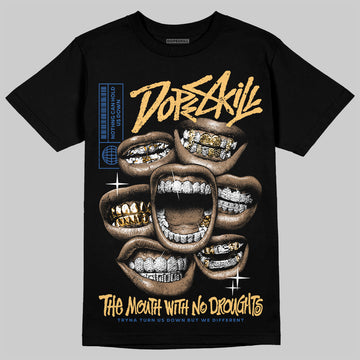 Travis Scott x Air Jordan 1 Low OG “Canary” DopeSkill T-Shirt The Mouth With No Droughts Graphic Streetwear - Black