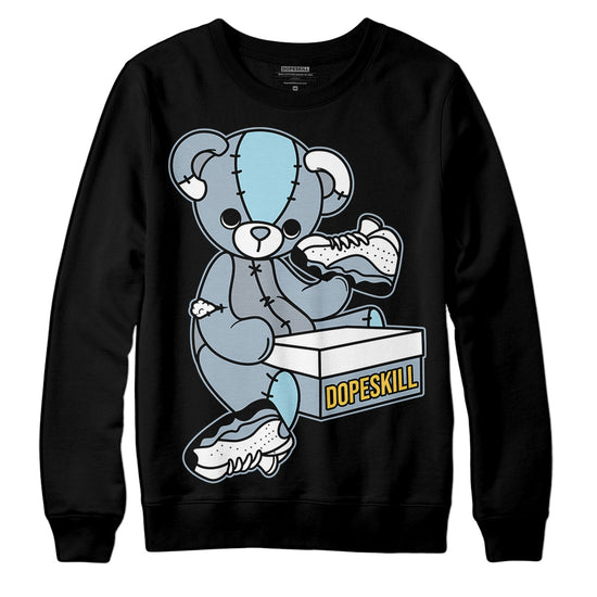 Jordan 13 “Blue Grey” DopeSkill Sweatshirt Sneakerhead BEAR Graphic Streetwear - Black