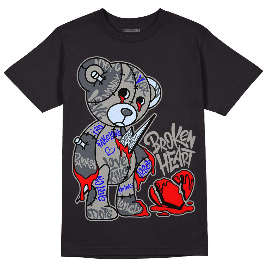 Jordan 11 Cool Grey DopeSkill T-Shirt Broken Heart Graphic Streetwear - Black
