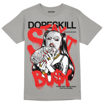 Jordan 4 Retro 'Wet Cement' DopeSkill Grey T-shirt Stay It Busy Graphic Streetwear