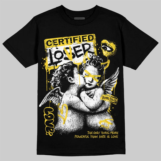 Jordan 4 Thunder DopeSkill T-Shirt Certified Lover Graphic Streetwear - Black
