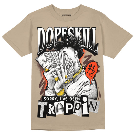 Jordan 1 High OG “Latte” DopeSkill Medium Brown T-shirt Sorry I've Been Trappin Graphic Streetwear