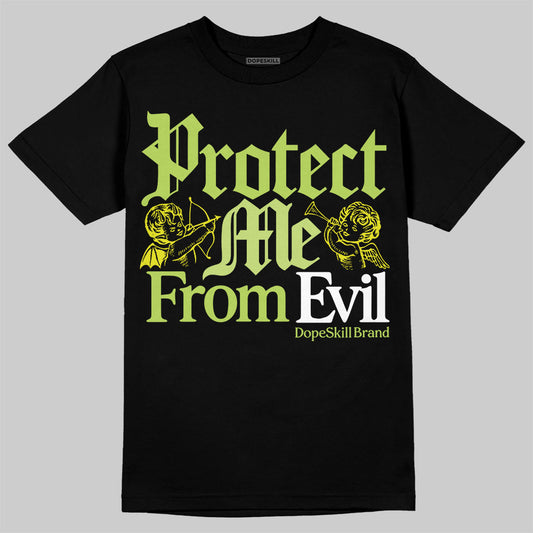 Jordan 13 Retro Bright Cactus DopeSkill T-Shirt Protect Me From Evil Graphic Streetwear - Black