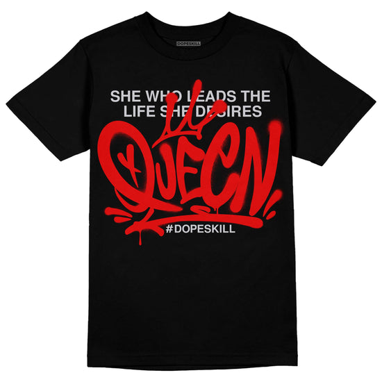 Jordan 4 Retro Red Cement DopeSkill T-Shirt Queen Graphic Streetwear - Black