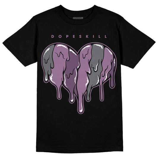 Jordan 2 “Mauve/Off-Noir” DopeSkill T-Shirt Slime Drip Heart Graphic Streetwear - Black