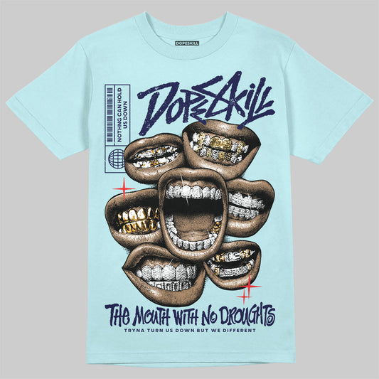 Dunk Low GS “Glacier Blue” DopeSkill Chambray T-shirt The Mouth With No Droughts Graphic Streetwear