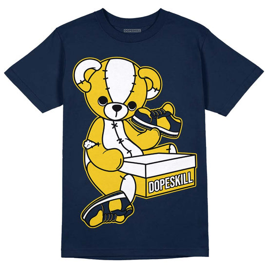 Dunk Low Vintage “Michigan” DopeSkill Midnight Navy T-Shirt Sneakerhead BEAR Graphic Streetwear 