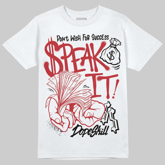 Jordan 5 Retro Fire Red Black Tongue (2025) DopeSkill T-Shirt Speak It Graphic Streetwear - White