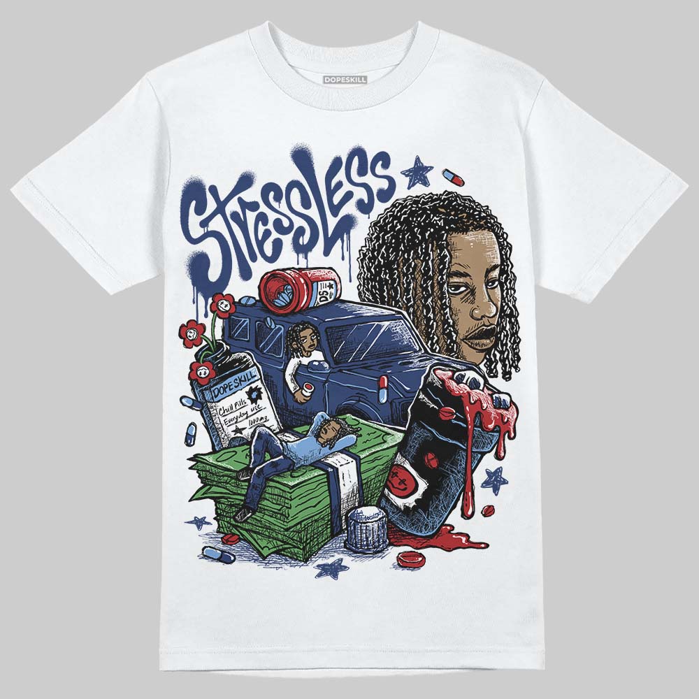 Jordan 1 High OG "Midnight Navy" DopeSkill T-Shirt Stressless Graphic Streetwear - White