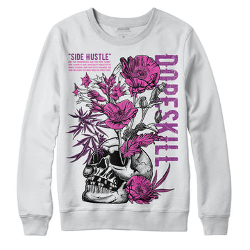 Jordan 4 GS “Hyper Violet” DopeSkill Sweatshirt Side Hustle Graphic Streetwear - White