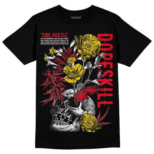 Jordan 4 Red Thunder DopeSkill T-Shirt Side Hustle Graphic Streetwear - Black